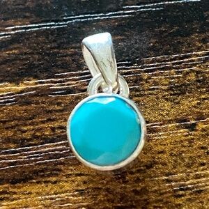 Faceted Sleeping Turquoise set in 925 Sterling Silver Pendant